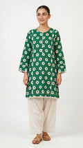 Emerald Floral Embroidered Kurta Trouser Set for Women