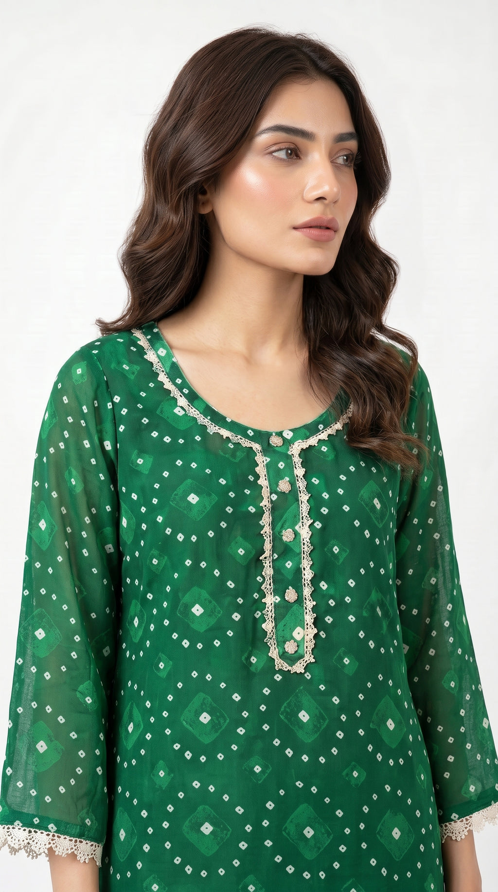 Emerald Bloom Printed Kurta Set.