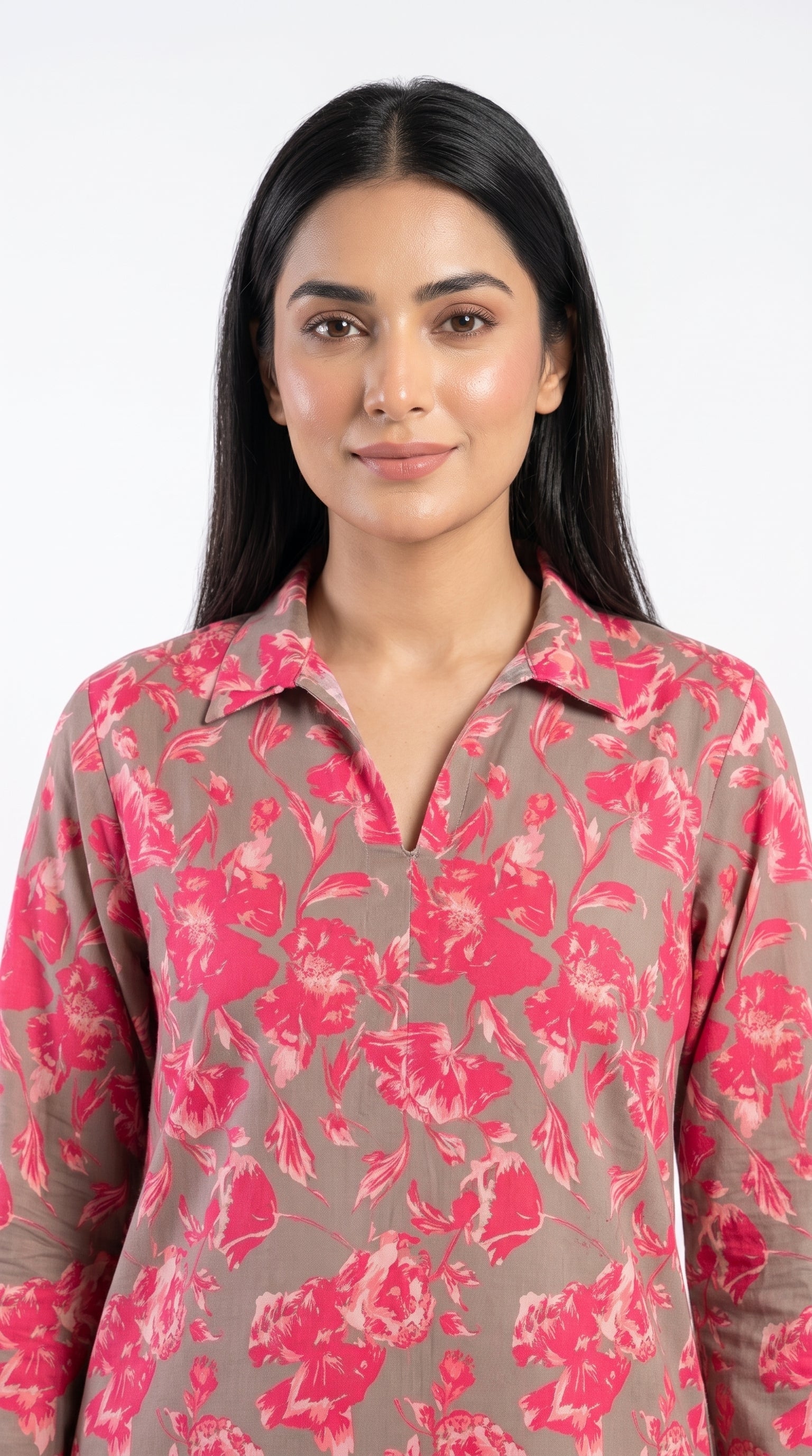 Pink Floral Printed 2 Piece Suit for Women .