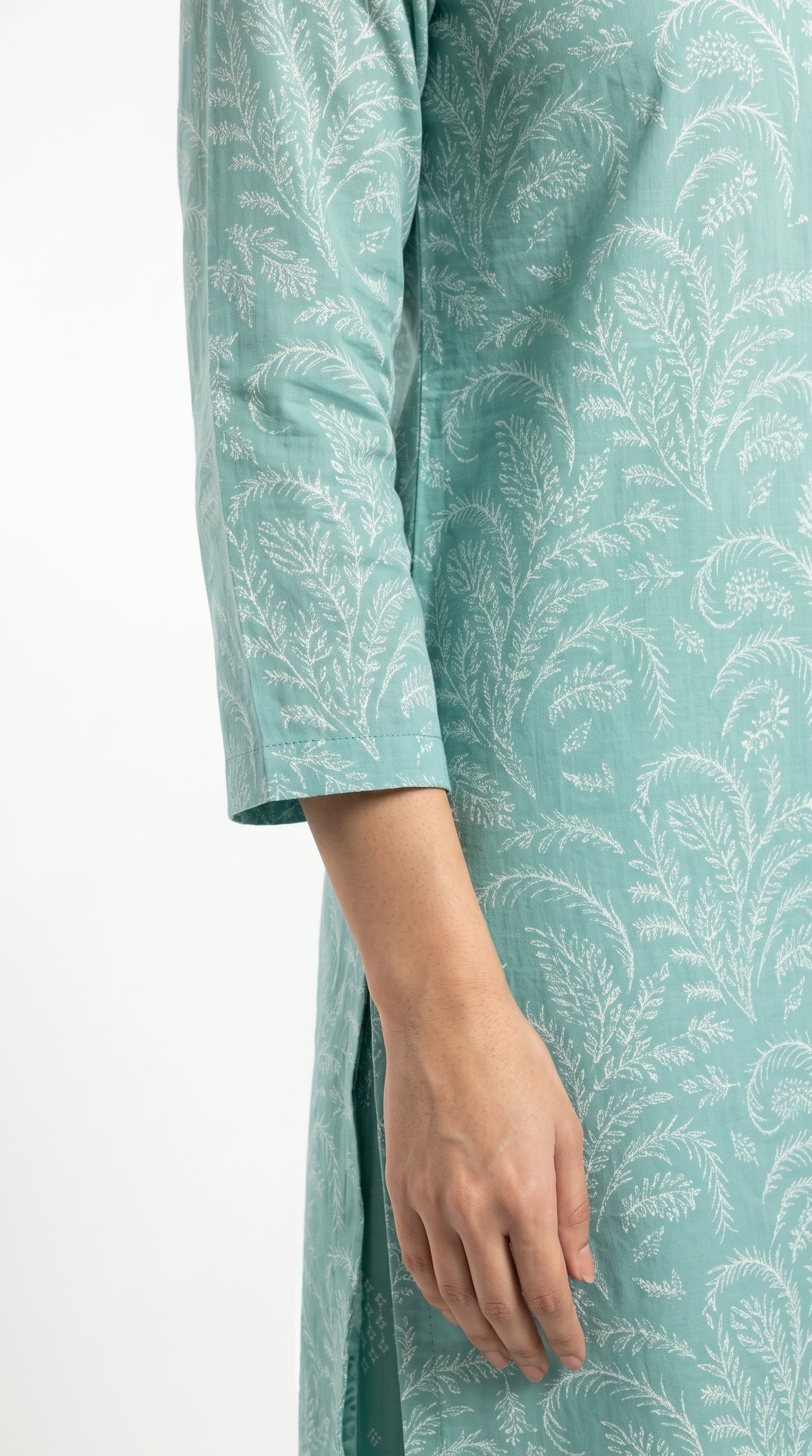 Mint Green Printed 2 Piece Suit for Women.