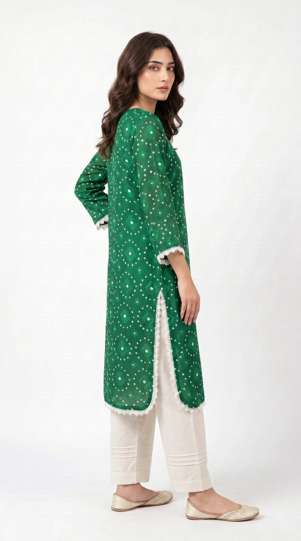 Emerald Bloom Printed Kurta Set.