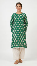 Emerald Floral Embroidered Kurta Trouser Set for Women