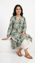 Emerald Paisley Printed Kurta Trouser Set for Women